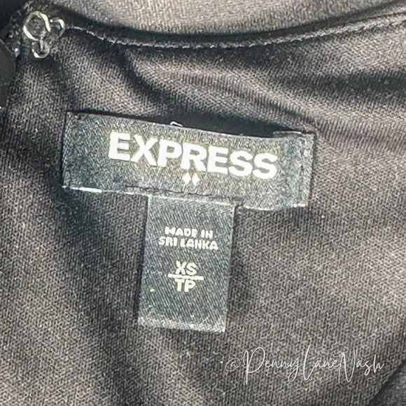 Express Puff Sleeve Vegan Leather Sheat Dress Black - Picture 6 of 11